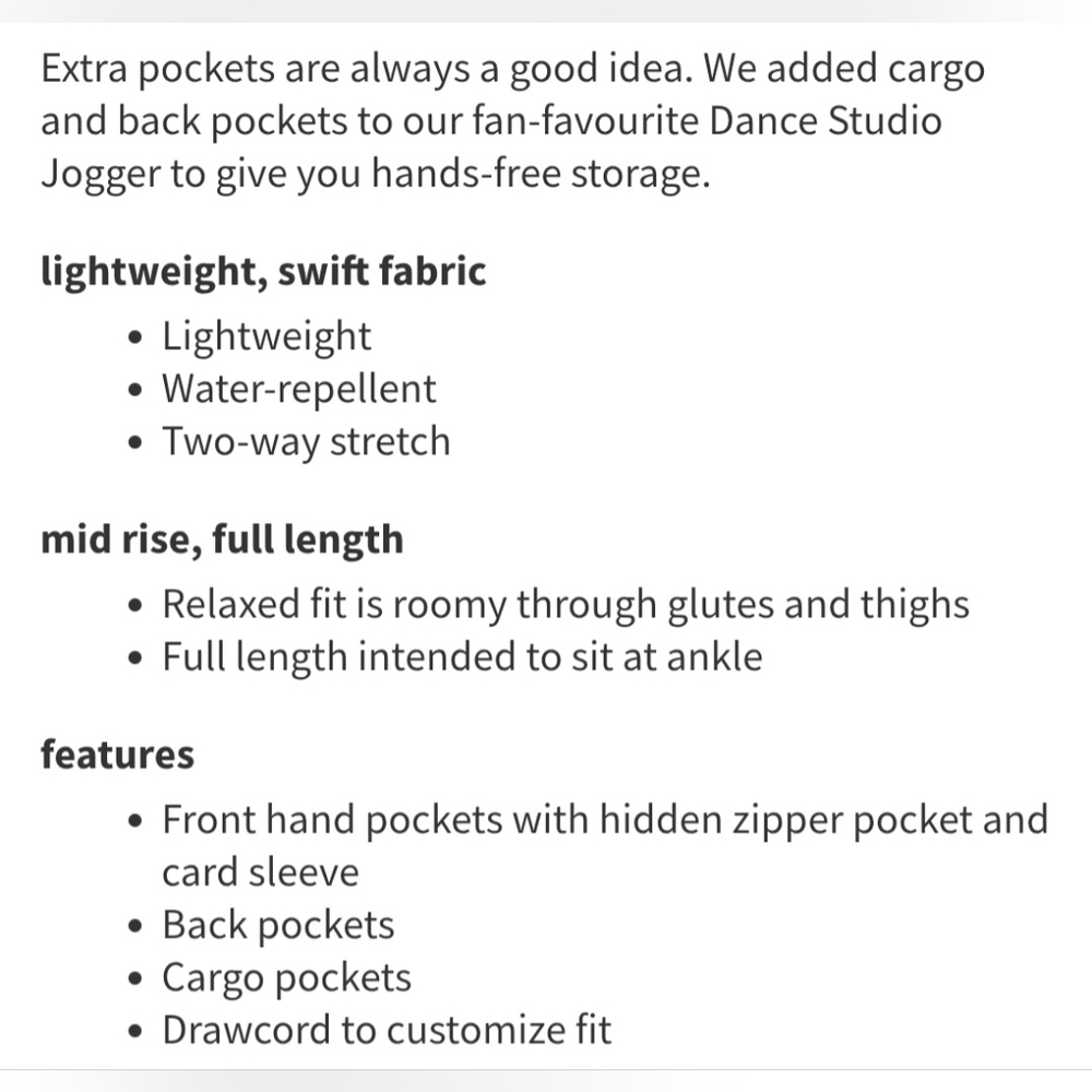 Lululemon Dance Studio Relaxed-Fit Mid-Rise Cargo Jogger *Windmill Size Large - Picture 16 of 16